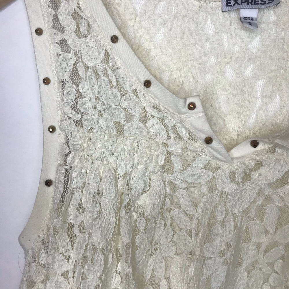 Express Cream Lace Top - Picture 2 of 4